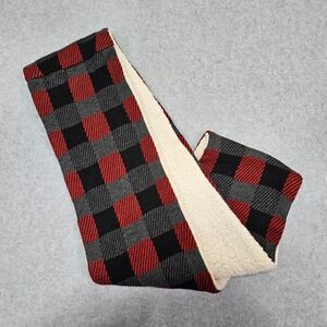 Woolrich Womens Eternity Loop Scarf Black Red Gray Plaid Sherpa Winter